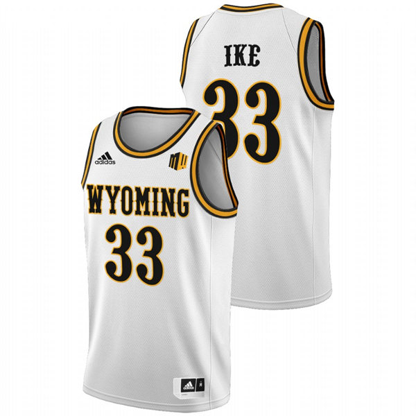 Mens Youth Wyoming Cowboys #33 Graham Ike 2022 White College Basketball Game Jersey 