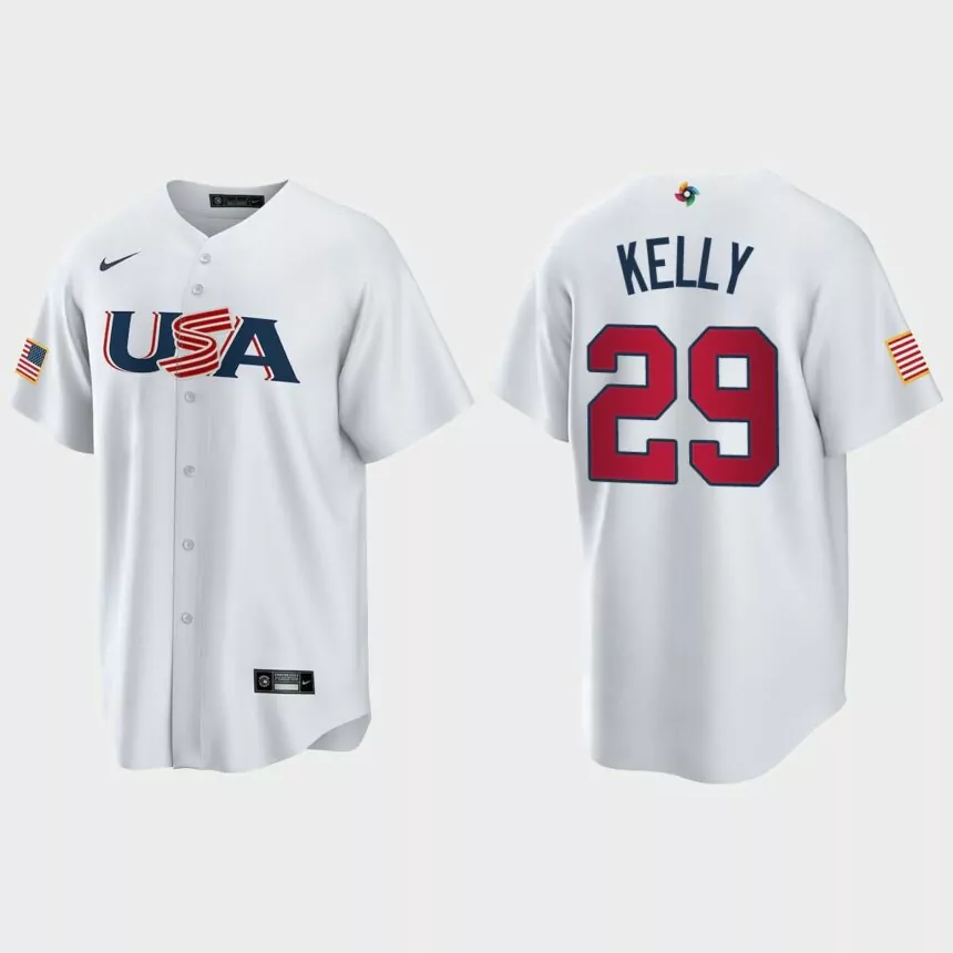 Merrill Kelly Arizona Diamondbacks 2023 World Baseball Classic USA Replica Jersey – White