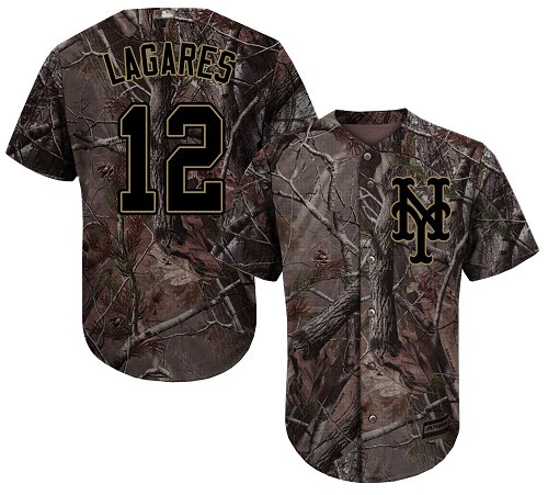 Mets #12 Juan Lagares Camo Realtree Collection Cool Base Stitched Baseball Jersey