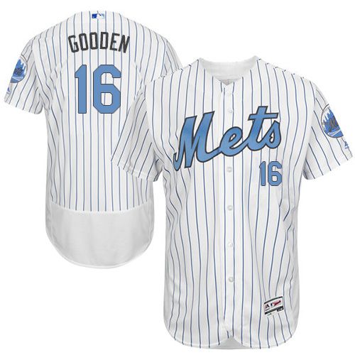 Mets #16 Dwight Gooden White(Blue Strip) Flexbase Authentic Collection 2016 Father's Day Stitched MLB Jersey
