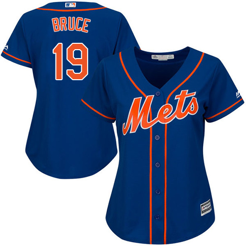 Mets #19 Jay Bruce Blue Alternate Women's Stitched MLB Jersey