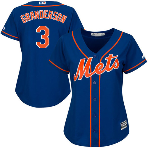 Mets #3 Curtis Granderson Blue Alternate Women's Stitched MLB Jersey