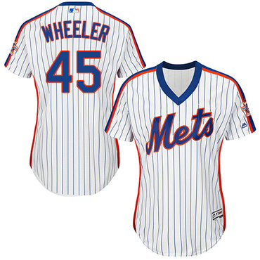 Mets #45 Zack Wheeler White(Blue Strip) Alternate Women's Stitched MLB Jersey