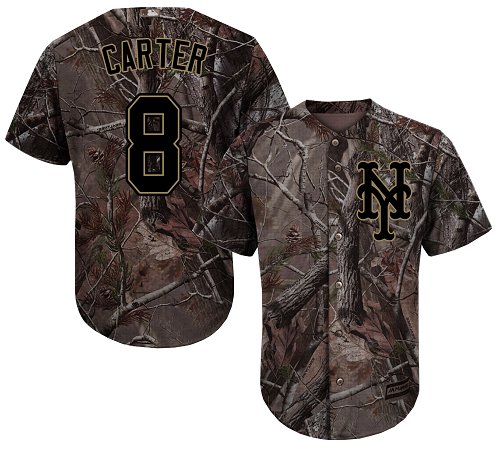 Mets #8 Gary Carter Camo Realtree Collection Cool Base Stitched Baseball Jersey