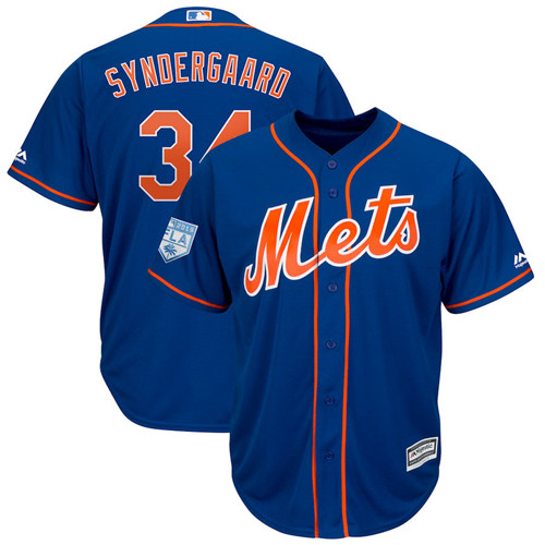 Mets 34 Noah Syndergaard Royal 2019 Spring Training Cool Base Jersey