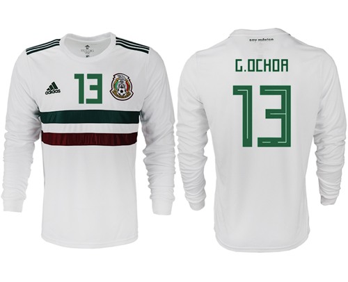 Mexico #13 G.Ochoa Away Long Sleeves Soccer Country Jersey