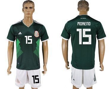 Mexico #15 Moreno Green Home Soccer Country Jersey