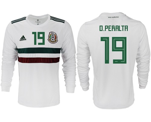 Mexico #19 O.Peralta Away Long Sleeves Soccer Country Jersey