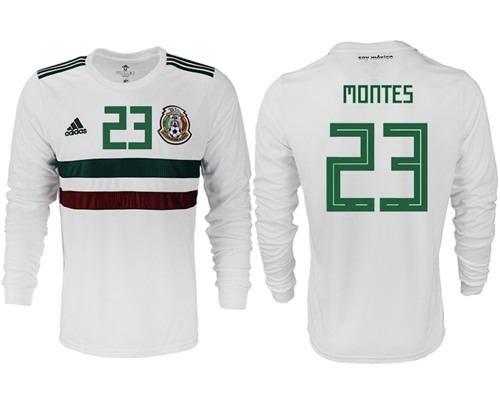Mexico #23 Montes Away Long Sleeves Soccer Country Jersey