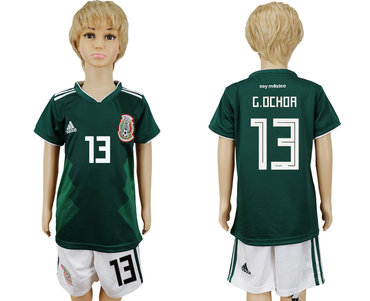 Mexico 13 G.OCHOR Home Youth 2018 FIFA World Cup Soccer Jersey