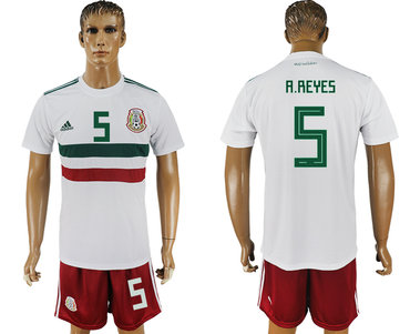 Mexico 5 A.REYES Away 2018 FIFA World Cup Soccer Jersey