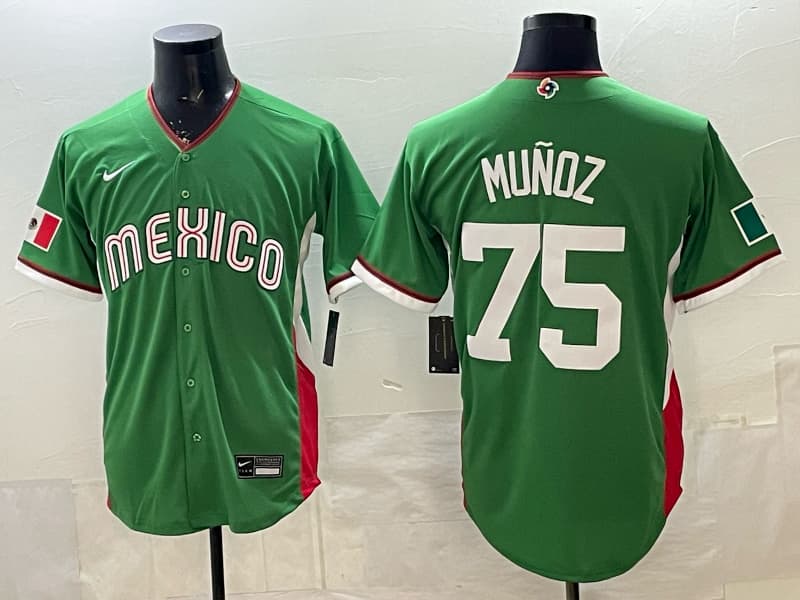 Mexico Baseball Nike 2026 World Baseball Classic Road Stadium Jersey - Green Andrés Munoz
