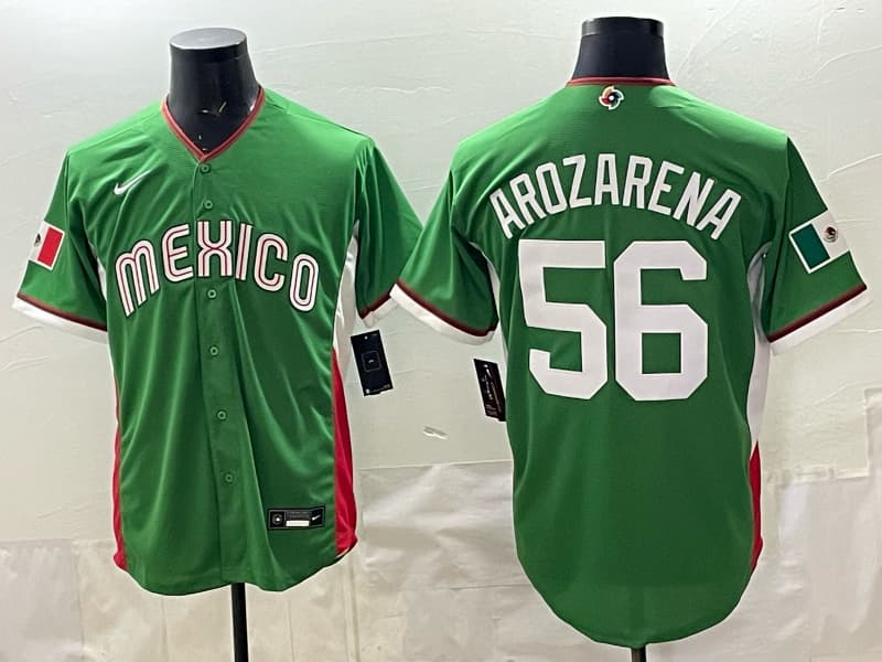 Mexico Baseball Nike 2026 World Baseball Classic Road Stadium Jersey - Green Randy Arozarena 56