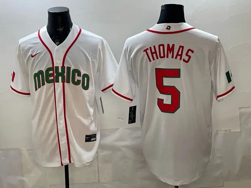 Mexico Baseball Nike 2026 World Baseball Classic Road Stadium Jersey THOMAS 5