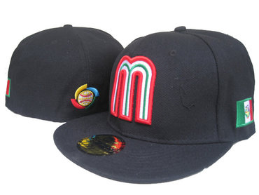Mexico Baseball World Baseball Classic Fitted Hat Black--LX