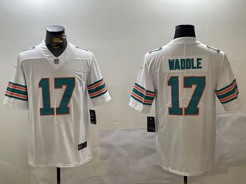 Miami    Dolphins   - All Stitched Jaylen   Waddle - 17