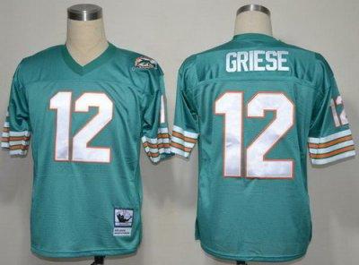 Miami Dolphins #12 Bob Griese Green Throwback NFL Jerseys