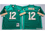 Miami Dolphins #12 Bob Griese Throwback Aqua Jersey