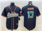 Miami Dolphins #13 Dan Marino Black Baseball Cool Base Jersey