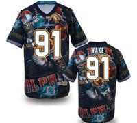 Miami Dolphins #91 WAKE Men's Stitched NFL Elite Fanatical Version Jersey (1)