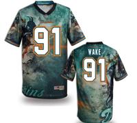 Miami Dolphins #91 WAKE Men's Stitched NFL Elite Fanatical Version Jersey (3)