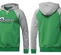 Miami Dolphins English Version Pullover Hoodie Green & Grey