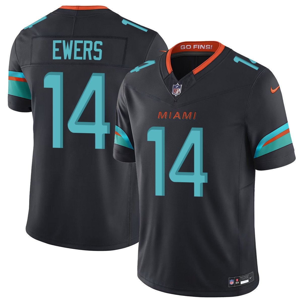 Miami Dolphins Vapor F.U.S.E. Limited Rivalry Series Jersey - All Stitched Quinn Ewers - 14