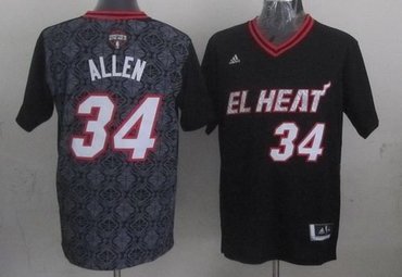 Miami Heat  #34 Ray Allen Black New Latin Nights NBA Jersey