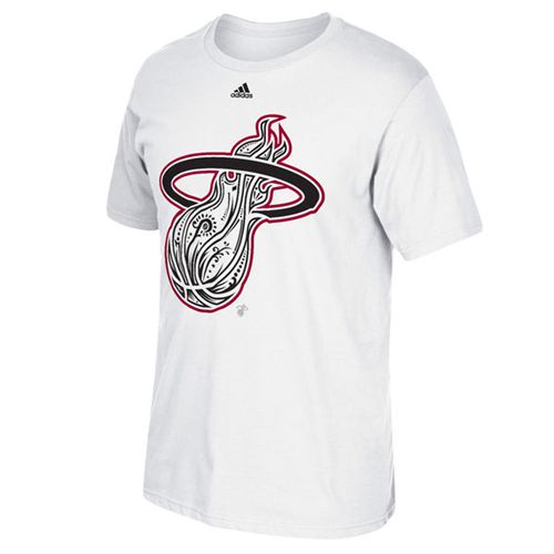 Miami Heat Adidas Noches Enebea Mask T-Shirt White