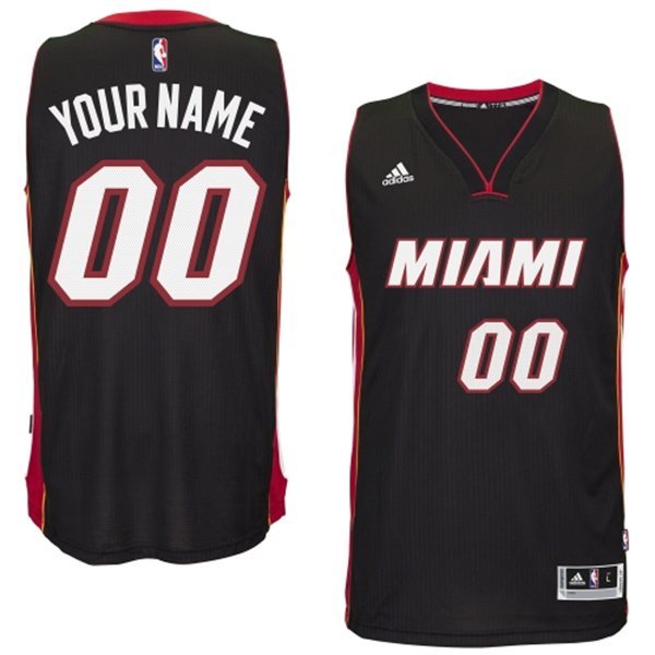 Miami Heat Black Men's Customize New Rev 30 Jersey