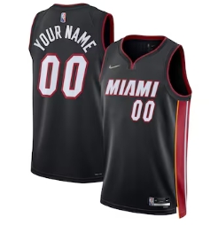 Miami Heat Nike 2021-22 Diamond Swingman Custom Jersey - Icon Edition - Black