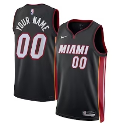 Miami Heat Nike Unisex Swingman Custom Jersey Black - Icon Edition