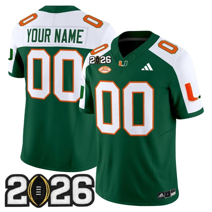 Miami Hurricanes 2026 CFP Final Patch Vapor Limited Custom   Jersey - All Stitched