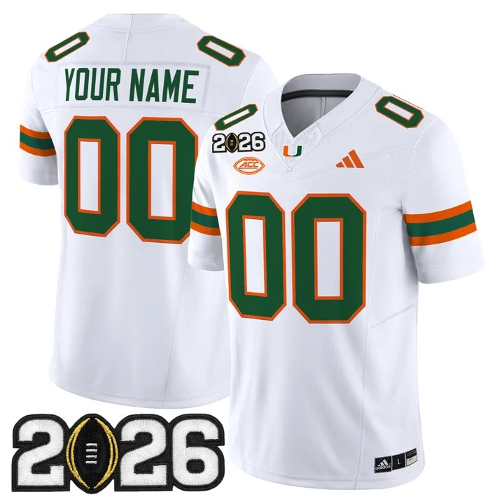Miami Hurricanes 2026 CFP Final Patch Vapor Limited Custom Jersey -   All Stitched
