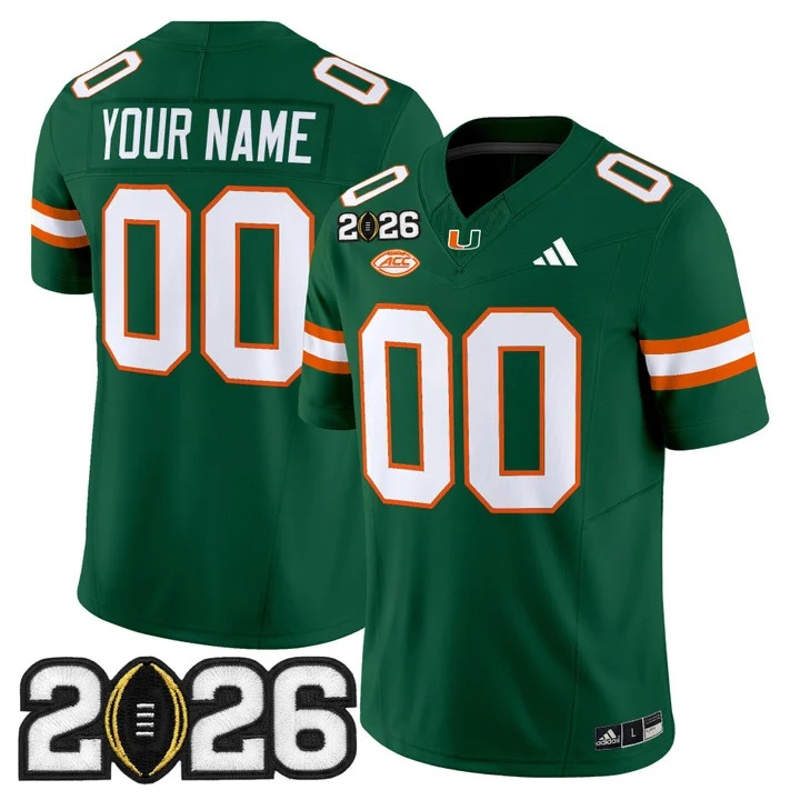Miami Hurricanes 2026 CFP Final Patch Vapor Limited Custom Jersey -  All Stitched