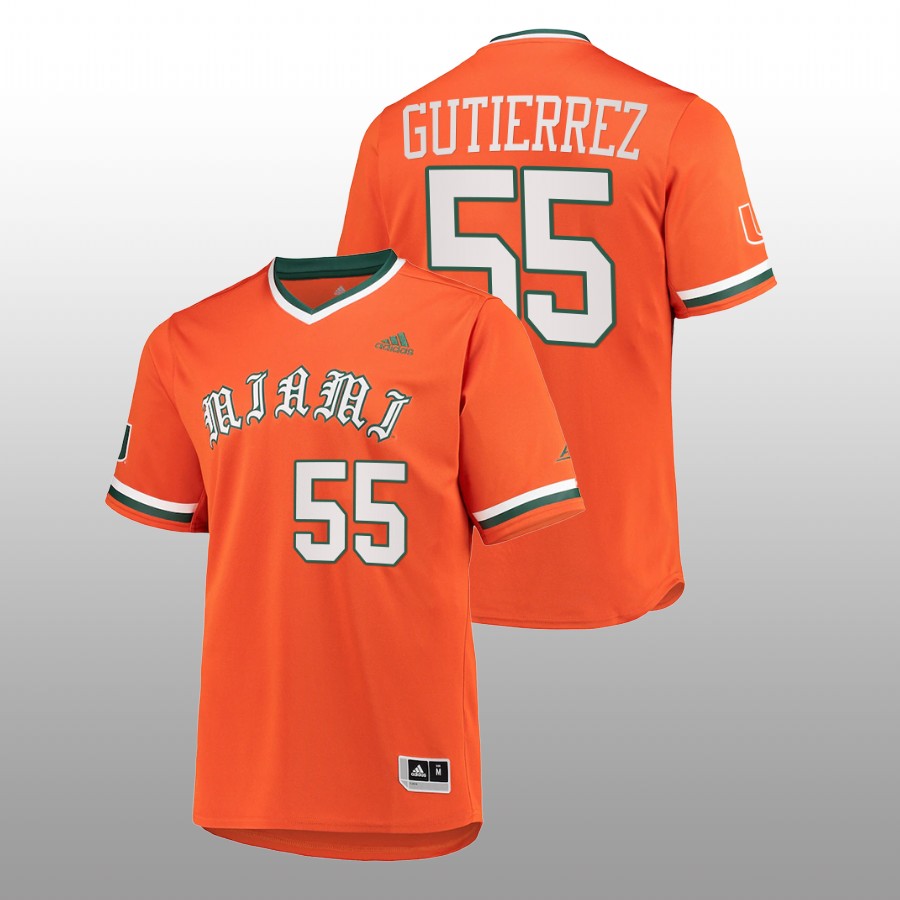 Miami Hurricanes Gaby Gutierrez Men Orange Primegreen Baseball Jersey