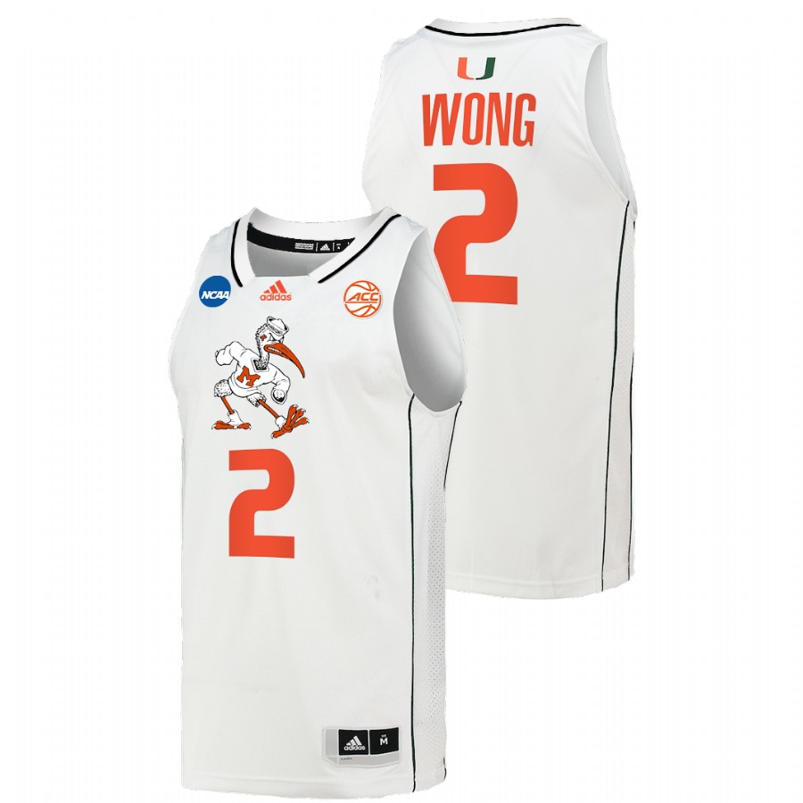 Miami Hurricanes Isaiah Wong 2022 NCAA March Madness White Basketball Jersey