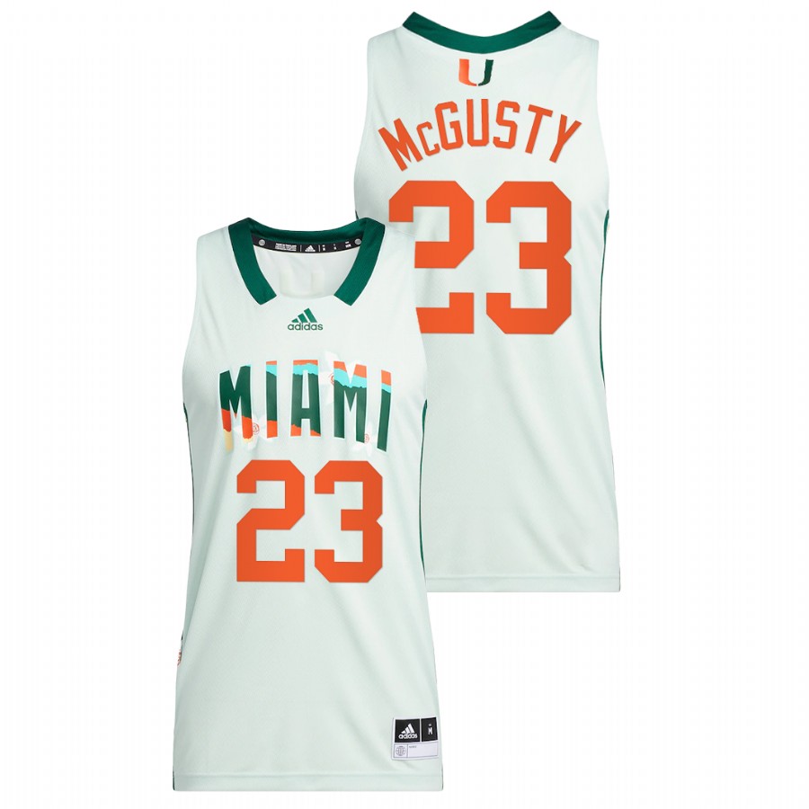 Miami Hurricanes Kameron McGusty White Honoring Black Excellence Basketball Jersey