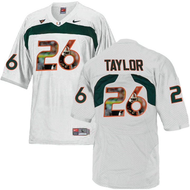 Miami Hurricanes Sean Taylor White Printing Player Portrait Football Jersey Men's Jersey Miami Hurricanes Sean Taylor White Printing Player Portrait Football Jersey