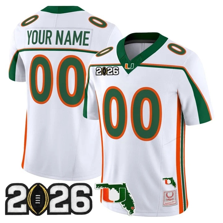 Miami Hurricanes Throwback Vapor Limited Custom Jersey - 2026 CFP Final & Florida Patch - All Stitched