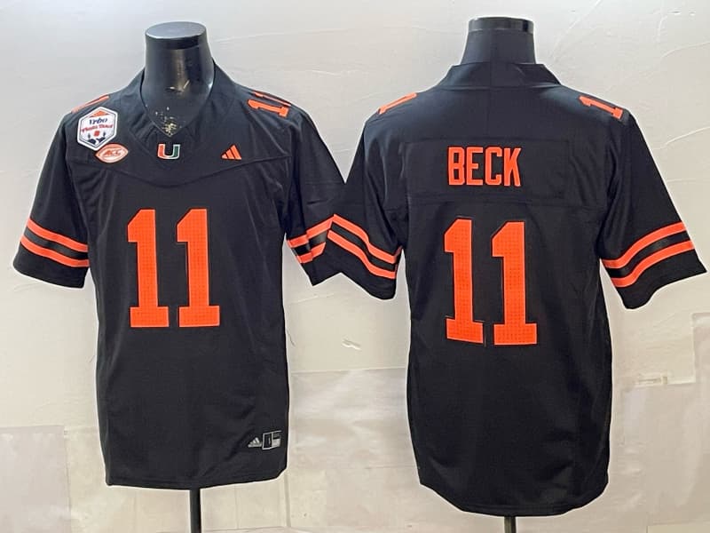 Miami Hurricanes Throwback Vapor Limited Jersey -   - All Stitched Carson Beck 11