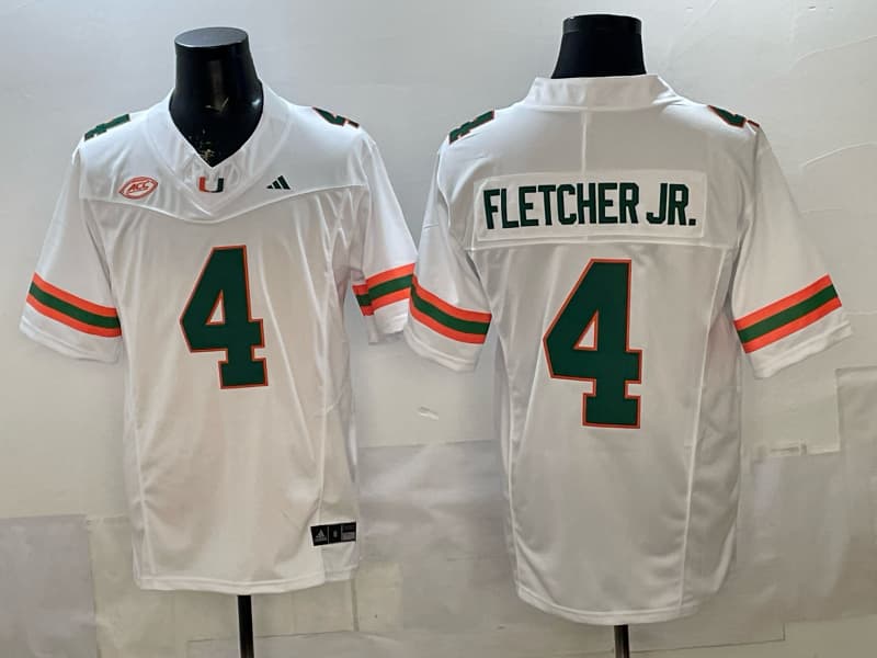 Miami Hurricanes Throwback Vapor Limited Jersey -  - All Stitched Mark Fletcher Jr.     #4