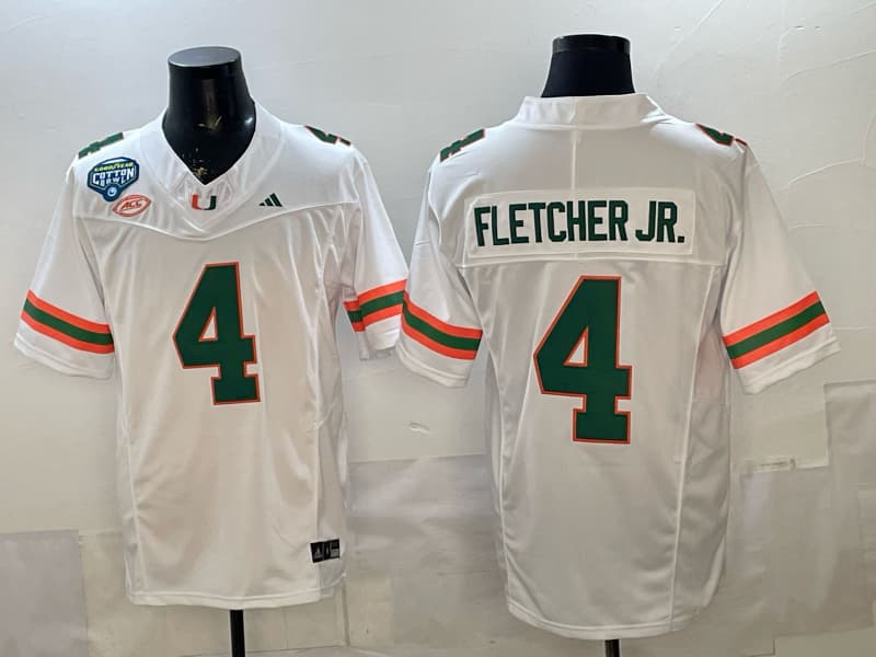 Miami Hurricanes Throwback Vapor Limited Jersey -  - All Stitched Mark Fletcher Jr.    #4