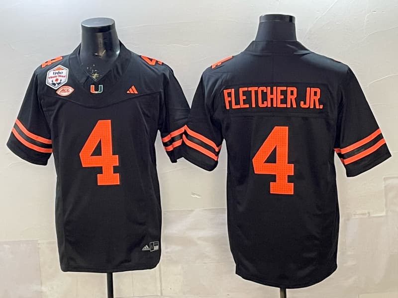 Miami Hurricanes Throwback Vapor Limited Jersey -  - All Stitched Mark Fletcher Jr.#  4