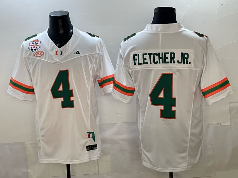 Miami Hurricanes Throwback Vapor Limited Jersey -  - All Stitched Mark Fletcher Jr. 4