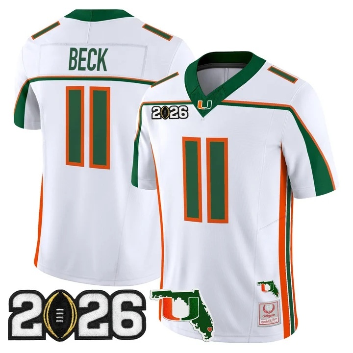 Miami Hurricanes Throwback Vapor Limited Jersey - 2026 CFP Final & Florida Patch - All Stitched Carson Beck 11