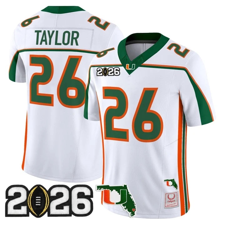 Miami Hurricanes Throwback Vapor Limited Jersey - 2026 CFP Final & Florida Patch - All Stitched Sean Taylor 26