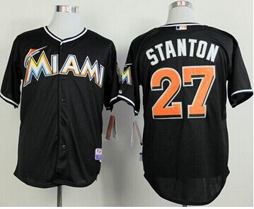 Miami Marlins #27 Giancarlo Stanton Black 2012 Alternate Baseball Jersey
