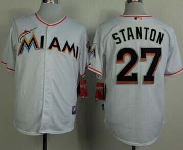 Miami Marlins #27 Giancarlo Stanton White 2012 Home Baseball Jersey