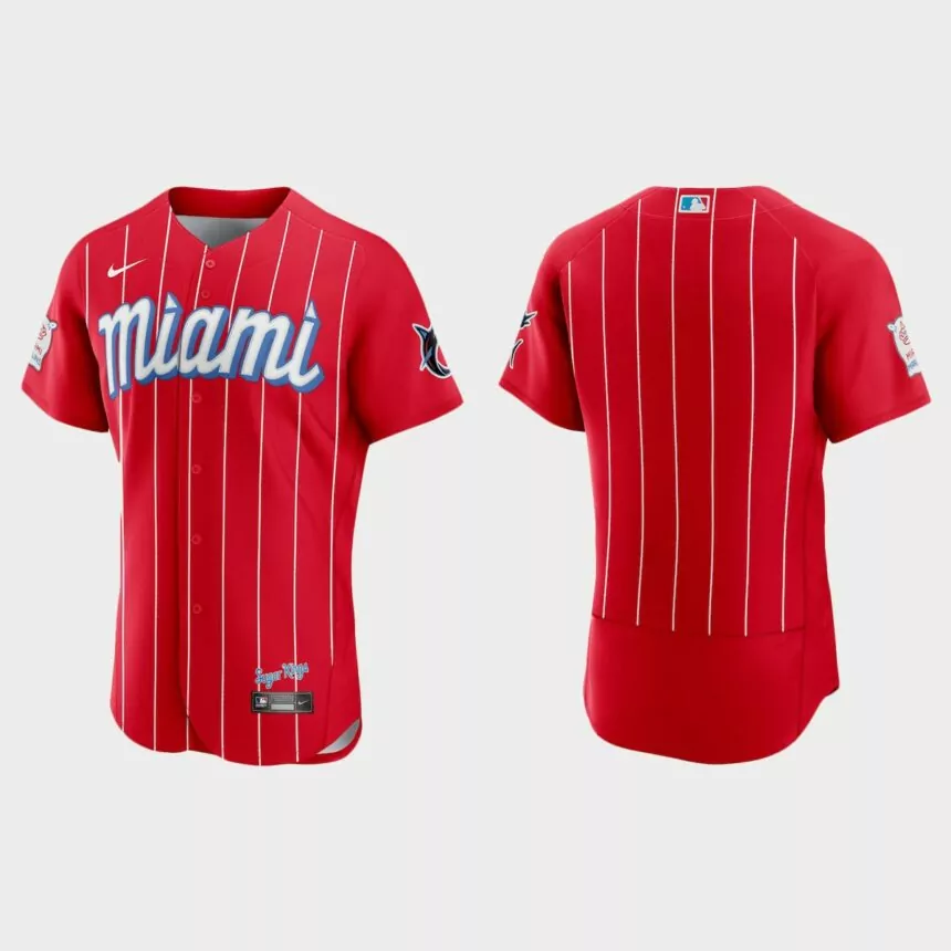 Miami Marlins 2021 City Connect Authentic Jersey – Red